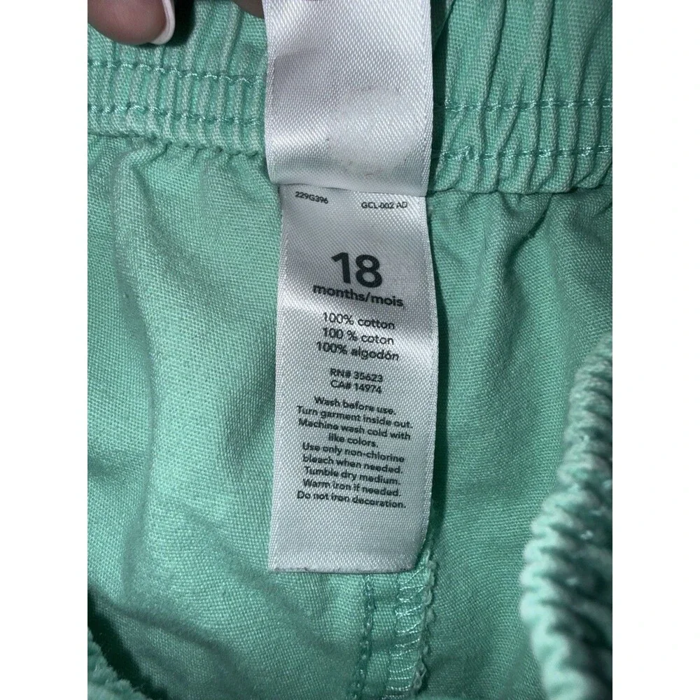 Carters Boys 18 Month Mint Green Pull On Shorts